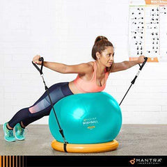 Exercise Ball & Stability Base with Resistance Band Set