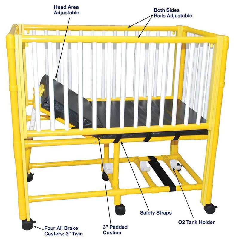 MJM Pediatric Crib Bed With Adjustable Side Rails