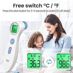 Touchless Forehead Thermometer for Adults, Kids and Babies, Digital Infrared Non Contact Thermometer with Fever Indicator, 1s Instant Accurate Reading by femometer
