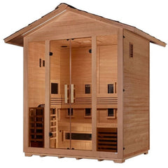 Golden Designs "Gargellen" 5 Person Hybrid Outdoor Sauna Canadian Hemlock