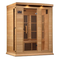 Golden Designs Maxxus 3 Person Near Zero EMF FAR Infrared Sauna - Canadian Hemlock