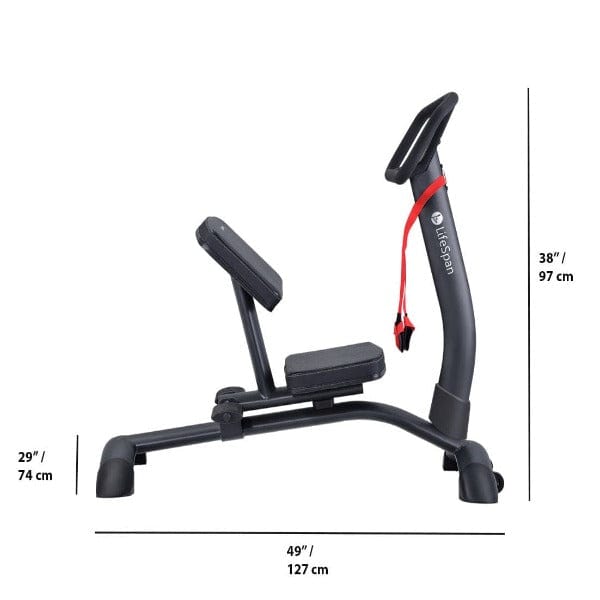 Lifespan Partner Pro Stretching Machine SP1000 Pro- right side view with measurement