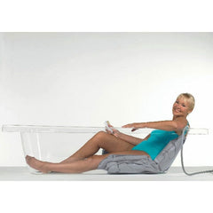 Mangar Health Bathing Cushion Inflatable Patient Bath Lift- with person using the product