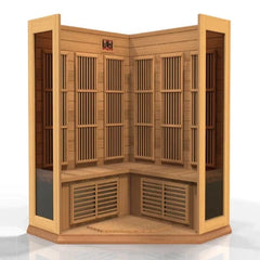 Maxxus "Avignon Edition" 3 Person Corner Near Zero EMF FAR Infrared Sauna - Canadian Red Cedar