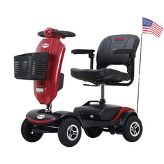 Metro Mobility Patriot 12Ah 4-Wheel Mobility Scooter- red color front left view