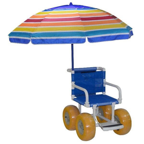 MJM 20" Wide Echo Recreational All Terrain Wheelchair With Umbrella E720-ATC-Y-U - front/right view