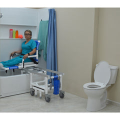 MJM Deluxe All Purpose Adjustable Leg Rest Dual Shower/Transfer Chair D118-5-A-SLIDE-N