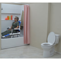 MJM Deluxe All Purpose Dual Shower/Transfer Chair With Adjustable Leg Rest D118-5-AF-SLIDE-N