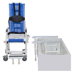 MJM Tilt Slider All Purpose Shower Chair D118-5-TIS-Slide-N- on rolling base detached to tub base