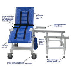 MJM Total Lock Casters Dual Shower/Transfer Chair D197-5-M-SLIDE-N