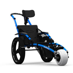 VipaMat Hippocampe Beach All-terrain Wheelchair- blue color front/right view