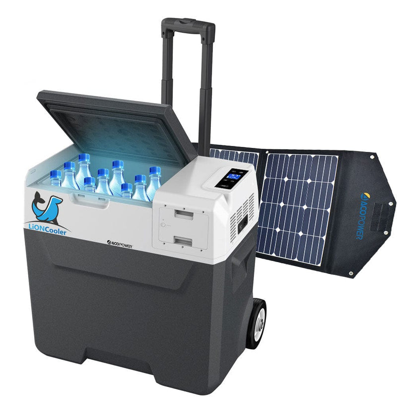 ACOPOWER LiONCooler X50A 52 Quarts + 90W Solar Panel Portable Solar Fridge Freezer HY-COMBO-X50A+90W123