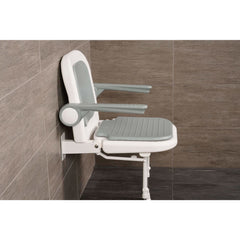 Arc First 4000 Series 19" Wide Folding Shower Seat with Arms, Back & Gray Pads 04230P