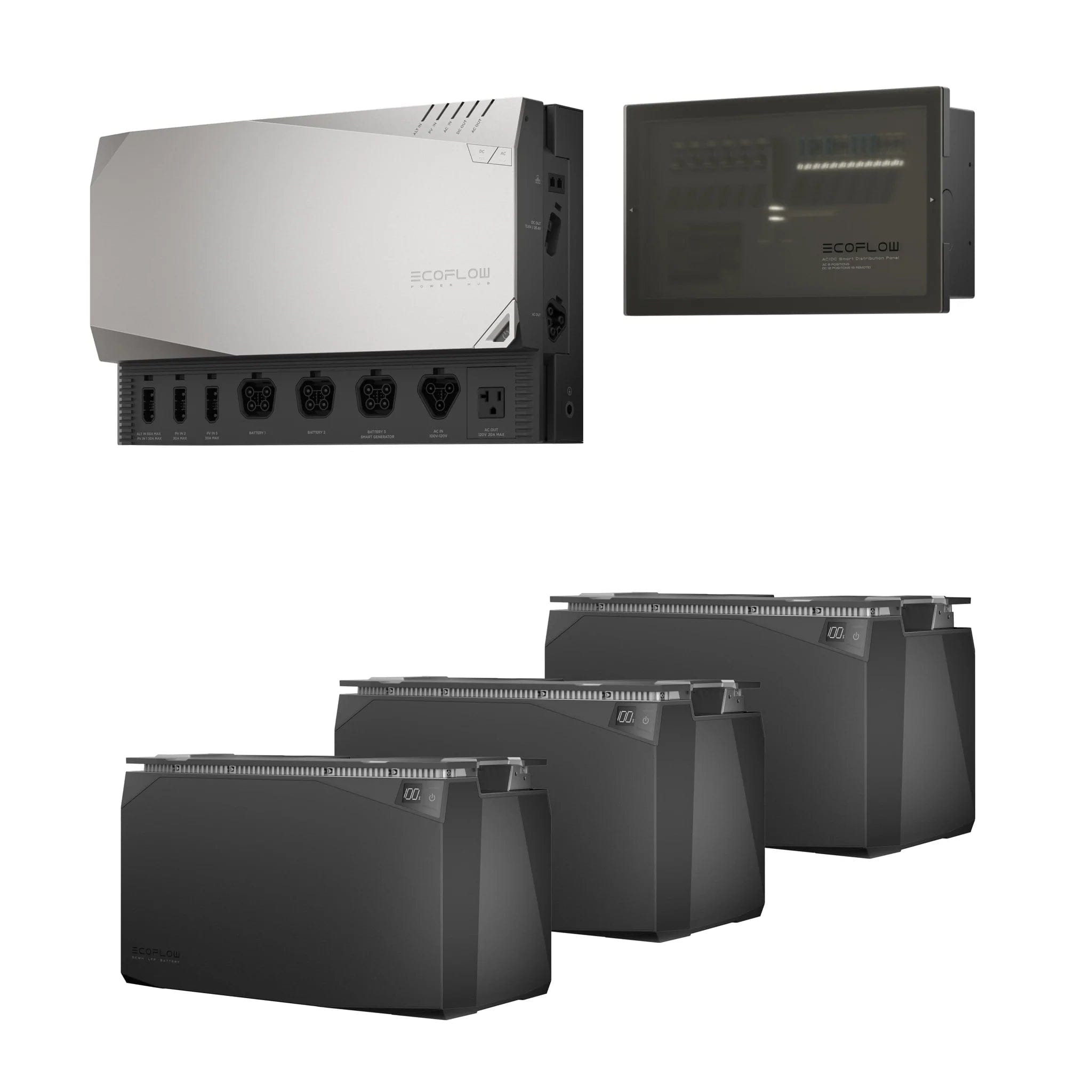 EcoFlow 3x 5kWh LFP Battery + 1x Power Hub + 1x Distribution Panel Prepared Power Kit