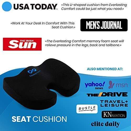 Comfort Seat Cushion For Office Chair - Tailbone Pain Cushion - Tailbone  Cushion - Sciatica Pillow For Sitting (black)