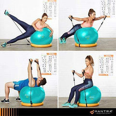Exercise Ball & Stability Base with Resistance Band Set