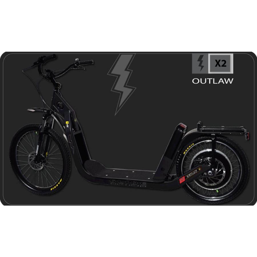 Glide Cruisers Outlaw 48V/15Ah 2000W Hybrid Electric Kick Scooter X2