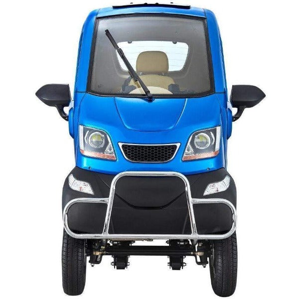 Green Transporter Q Runner 60V/32Ah 1000W 4-Wheel Enclosed Scooter blue color front view
