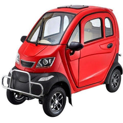 Green Transporter Q Runner 60V/32Ah 1000W 4-Wheel Enclosed Scooter red color front view & left side view