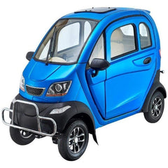 Green Transporter Q Runner 60V/32Ah 1000W 4-Wheel Enclosed Scooter blue color front view & left side view