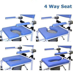 Healthline EZee Life 18″ 4-Way Seat Aluminum Shower Commode Chair 180-4W-24
