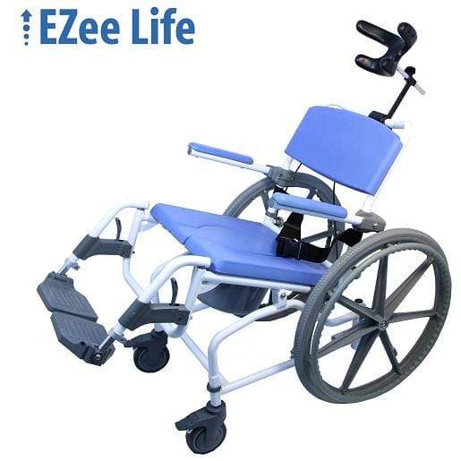 Healthline EZee Life 18″ Seat Aluminum Tilt Shower Commode Chair 190