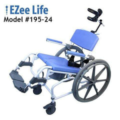 Healthline EZee Life 20″ Wide Aluminum Tilt Shower Commode Chair 195