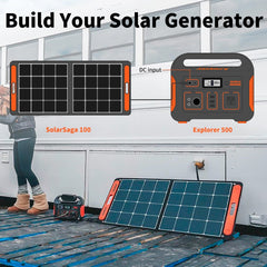 Jackery Explorer 500 + 1x SolarSaga 100W Solar Panel Solar Generator Kit T1G1SP500G100SP