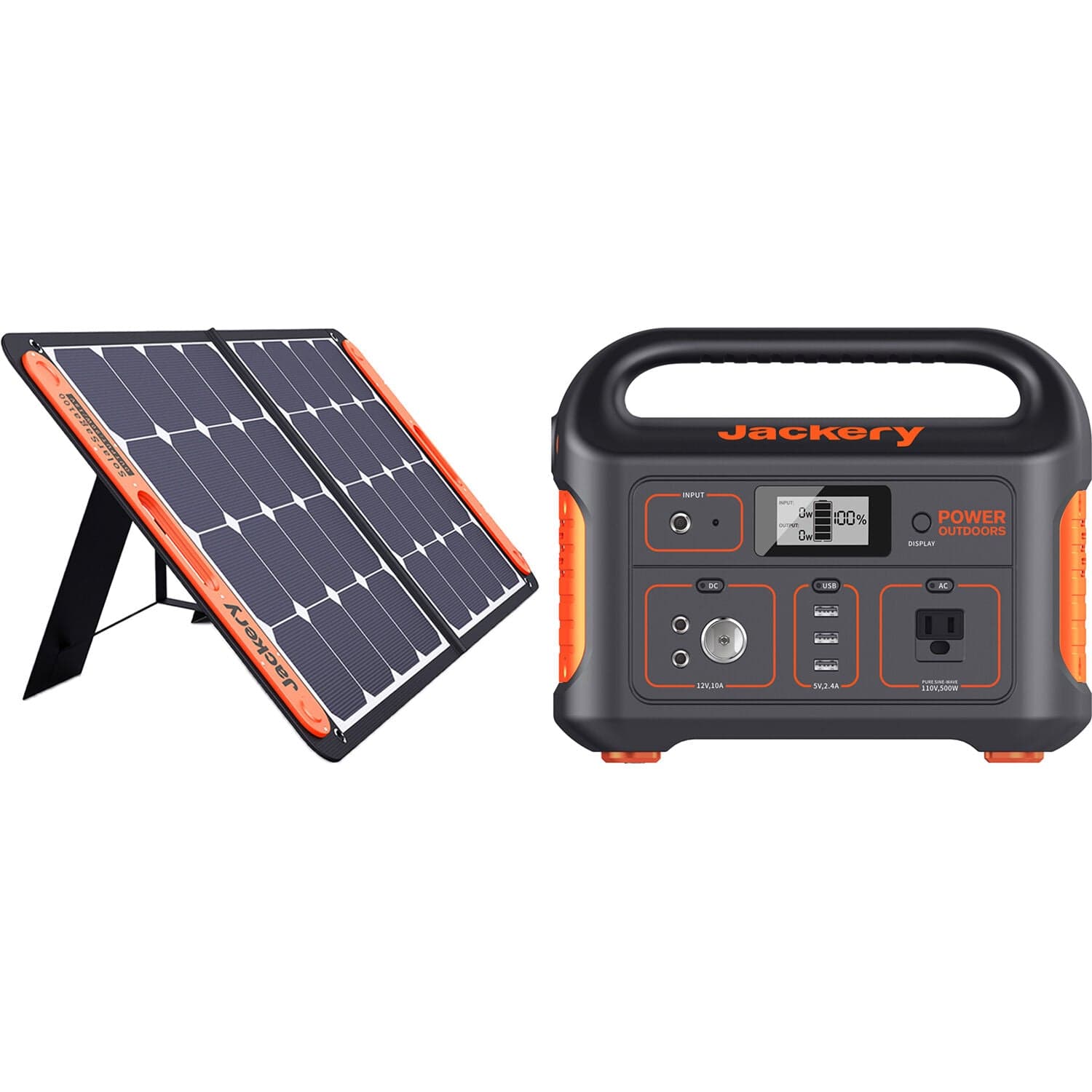 Jackery Explorer 550 + 1x SolarSaga 100W Solar Panel Solar Generator Kit JAE5501SP100