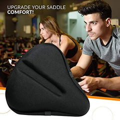 Bikeroo Large Exercise Bike Seat Cushion - Bicycle Wide Gel Soft Pad - Most Comfortable Bicycle Saddle Cover for Women and Men Bike Seat Gel Cover fits Cruiser and Stationary Bikes, Indoor Cycling