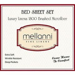 Mellanni Bed Sheet Set - Brushed Microfiber 1800 Bedding - Wrinkle, Fade, Stain Resistant - 3 Piece (Twin, White)
