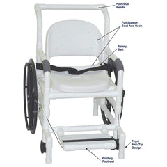MJM 18.5" Wide Non-Magnetic Self Propelled Aquatic Rehab Shower/Transport Chair 131-18-24W-FS-MRI