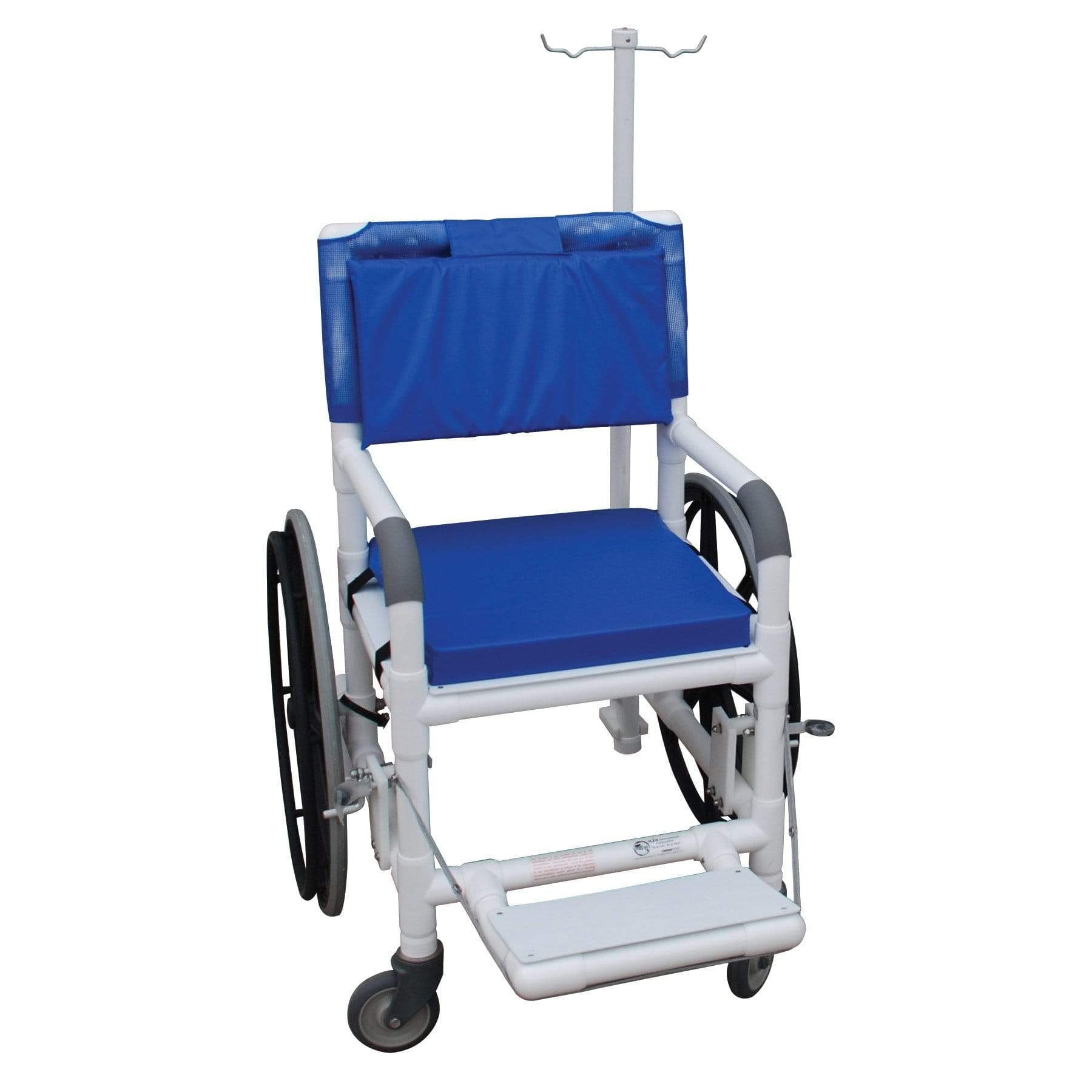 MJM 18" Wide Non-Magnetic Self Propelled Aquatic Rehab Shower/Transport Chair With Cushion Set 131-18-24W-MRI
