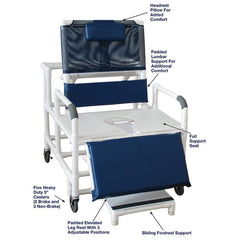MJM 30" Wide Bariatric Reclining Shower Chair 196-30-BAR