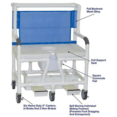 MJM 30" Wide Bariatric Shower Chair With Soft Seat Deluxe Elongated 131-5-SSDE