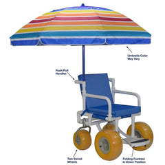 MJM All Terrain Beach Wheelchair 722-ATC-YEL