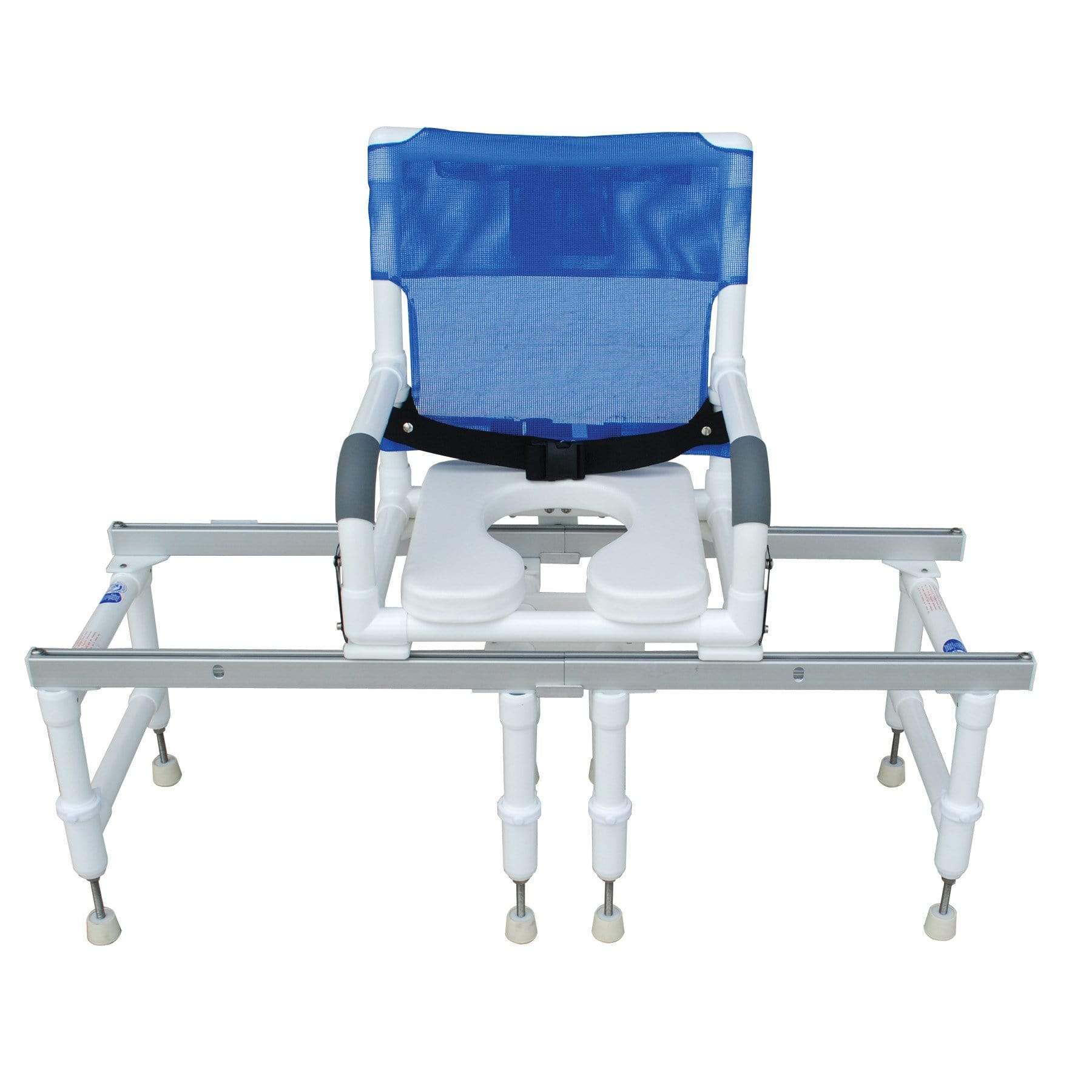 MJM Echo Dual Stationary Sliding/Transfer Chair With Open Front Soft Seat, Double Drop Arms And Mesh Back E118-SSDE-SLIDE