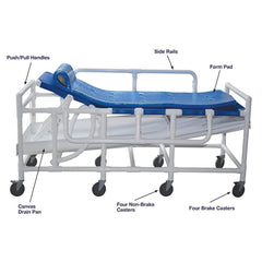 MJM Bariatric Shower Gurney With Canvas Drain Pan