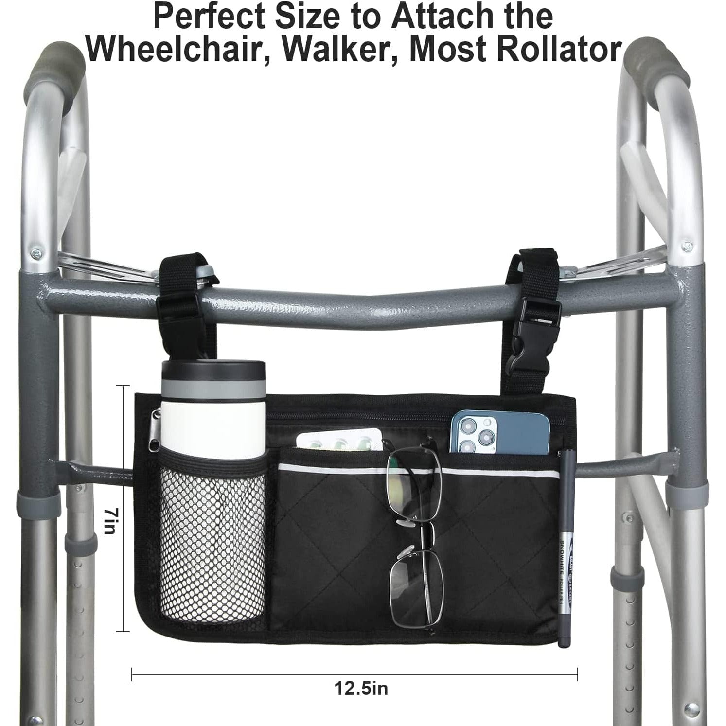 Mobility Scooter/Wheelchair Armrest Side Saddle Bag