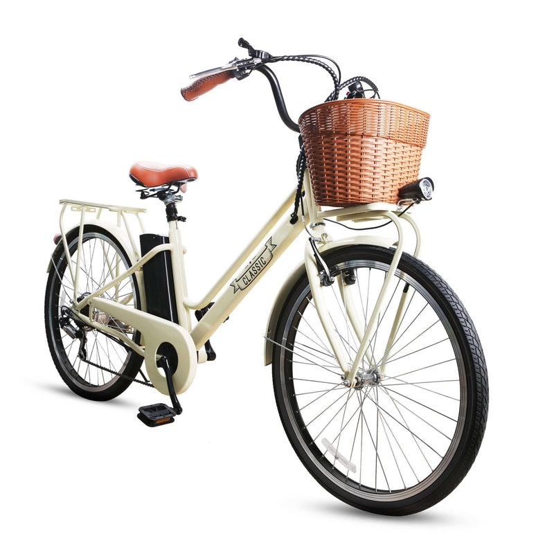 Nakto Classic 36V/12Ah 250W Step-Thru Electric Bike With Plastic Basket ClaXW260015
