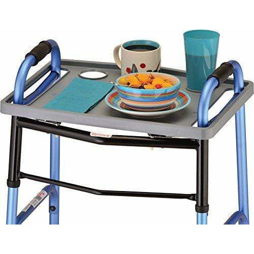 NOVA Walker Tray, Food Tray with 2 Cup Holders for Folding Walker, Fits on Most Folding Walkers, 1 Count (Pack of 1)
