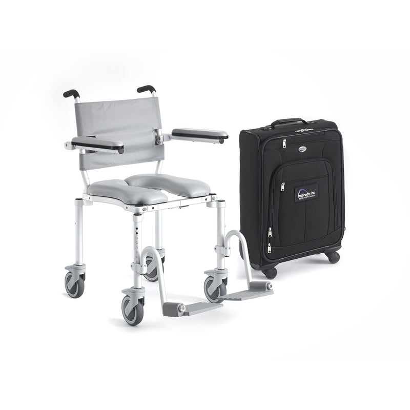 Nuprodx Multichair Portable Wheeled Shower and Commode Chair With Carrying Case MC4000TX