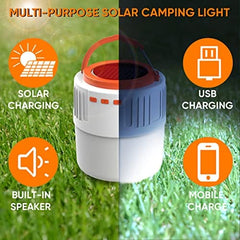 Portable Solar Camping Bluetooth Speaker Lamp