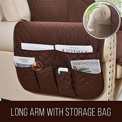 Reversible Recliner Chair Cover, Sofa Covers for Dogs,Sofa Slipcover,Couch Covers for 3 Cushion Couch,Couch Protector(Recliner Oversize:Chocolate/Beige)