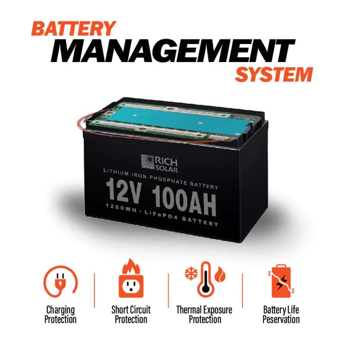 Rich Solar 12V/100Ah LiFePO4 Deep Cycle Battery