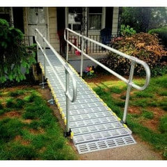 Roll-A Ramp Anodized Aluminum Single Loop End Handrails
