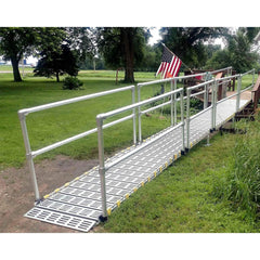 Roll-A-Ramp Modular Portable Ramp With Loop End Handrail On One Side M30-5-1L