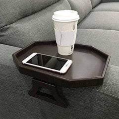 Sofa Armrest Clip Tray Table, Couch Drink Snack Remote Control Holder (Cherry)