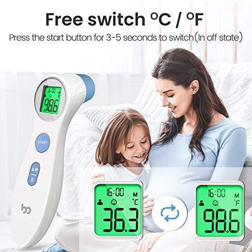 Touchless Forehead Thermometer for Fever, No Contact Infrared Digital Thermometer for Adults and Kids, Contactless Smart Temperature Gun, Size: One