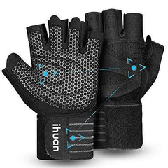 Ventilated Gym Gloves with Wrist Wrap Support